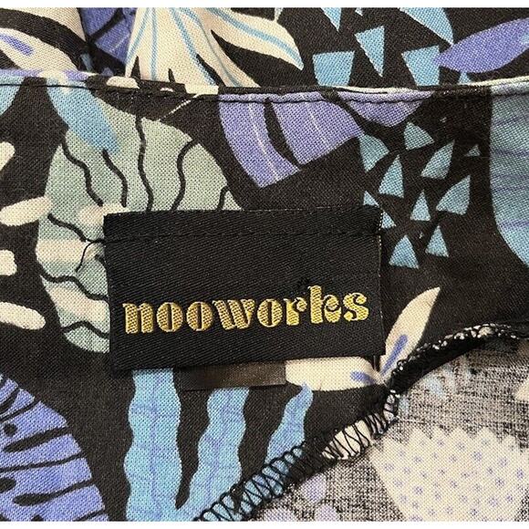 Nooworks Shift Mini Dress in Plant Life Print Long Sleeve Pullover USA Size XS - Picture 8 of 9